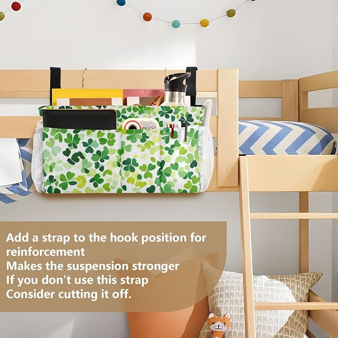 Bright Green Clover St. Patrick Bedside Caddy - Image 6