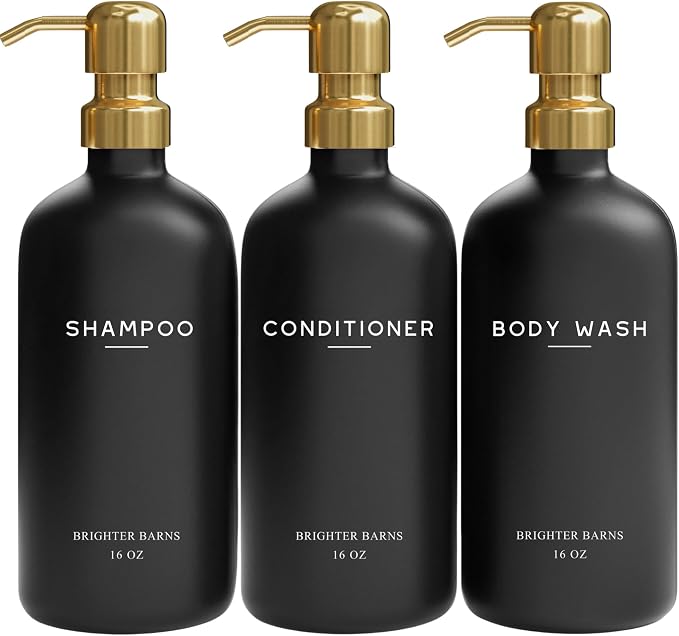 Luxury Shampoo and Conditioner Dispenser Set by Brighter Barns by BrighterBarns