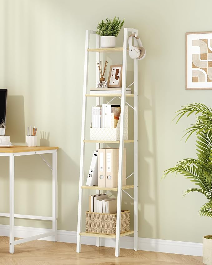 Hzuaneri Ladder Shelf, Freestanding Corner Storage Shelf | Bookcase - Image 7