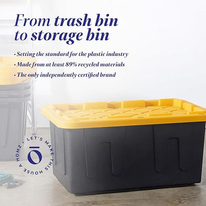HOMZ 4-Pack Durabilt Tote, Heavy Duty Plastic Storage Bins - Image 3