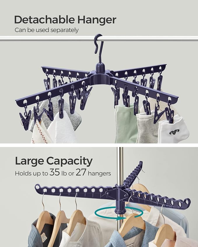 SONGMICS 2-Tier Clothes Drying Rack, 72-Inch Folding Laundry Drying Rack - Image 4