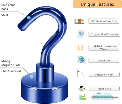 Neosmuk Magnetic Hooks, Heavy Duty 30lb+ Strong Magnet Hook - Image 4
