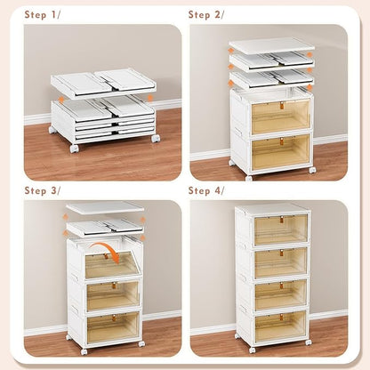 CTSNSLH 4 Tier Plastic Storage Bins - 28Qt Stackable with Lids - Image 3