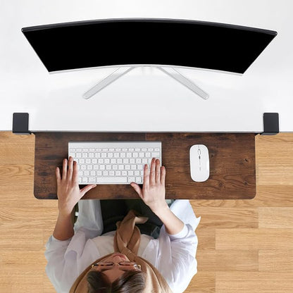 Keyboard Tray Under Desk with Drawer, 26.77" X 11.81"Large Size Keyboard Tray - Image 2
