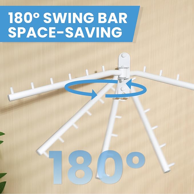 Mooche Swing Clothes Hanger Rack, Garment Racks Folding Clothes Bar Wall Mounted - Image 4