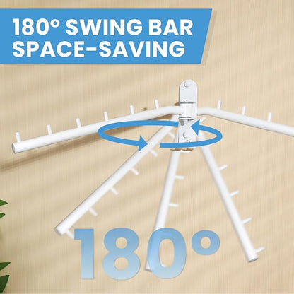 Mooche Swing Clothes Hanger Rack, Garment Racks Folding Clothes Bar Wall Mounted - Image 4