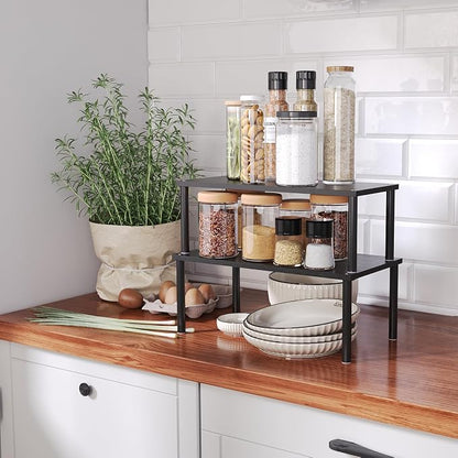 Cabinet Organizer Shelf, Kitchen Counter Shelves, Bamboo Spice Rack Countertop - Image 5