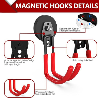 3-H Heavy Duty Magnet Garage Hooks 2 Pack, J Shape Strong Magnetic Hooks - Image 4