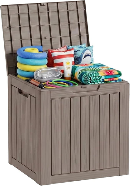 35 Gallon Deck Box Outdoor Waterproof, Resin Storage Box Outdoor Lockable by Unknown