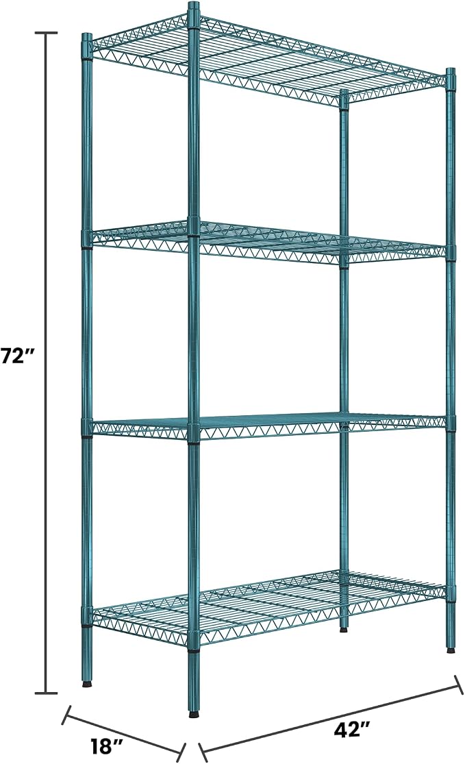 Quantum Storage Systems RWR72-1842LDP Adjustable Wire Green Epoxy 4 Shelves 72" - Image 2