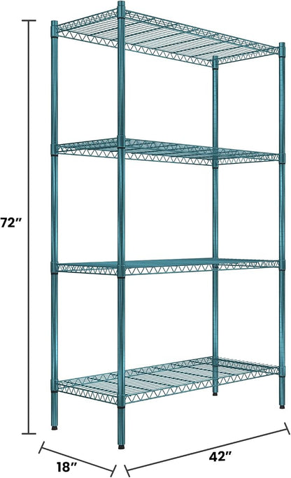 Quantum Storage Systems RWR72-1842LDP Adjustable Wire Green Epoxy 4 Shelves 72" - Image 2
