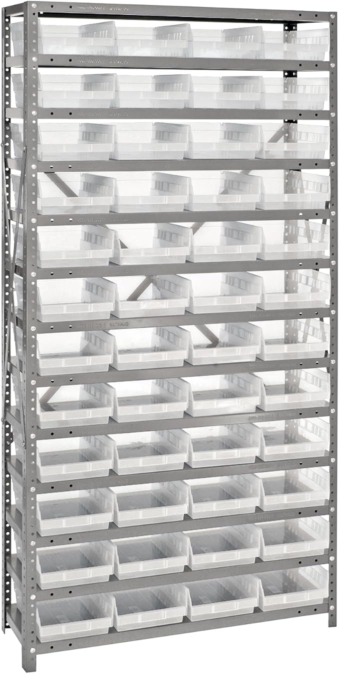 Quantum Storage Systems 1875-108CL Clear-View Sloped Shelving Unit by QuantumStorageSystems