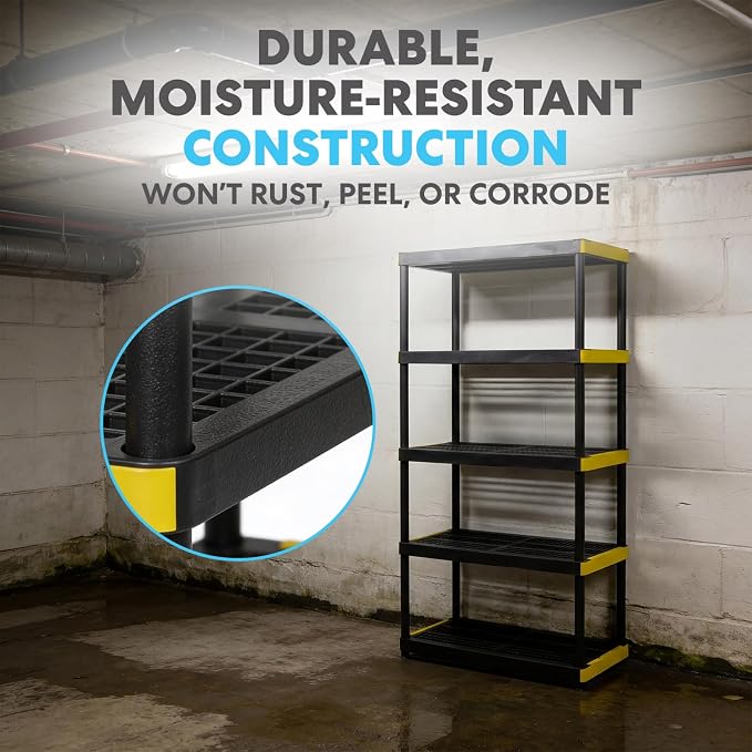 Simpli-Magic 5-Tier Heavy Duty Plastic Storage Shelving Unit, Garage & Outdoor - Image 5