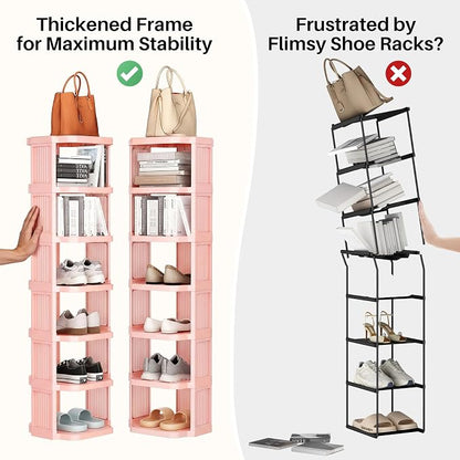 Kitstorack 8-Tier Vertical Plastic Shoe Rack, Freestanding Stackable Shoe - Image 6