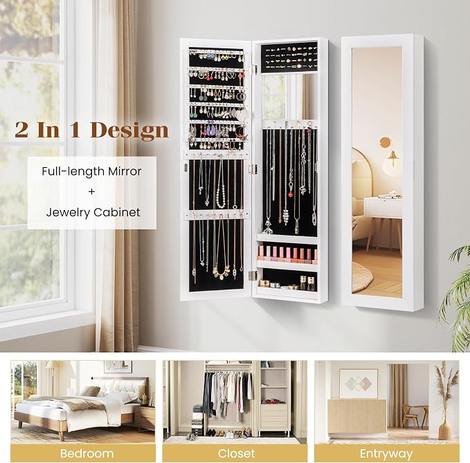 Giantex Wall Mounted Jewelry Cabinet - Image 9