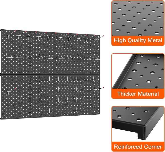 TORACK 4 PCS 12"x16" Metal Pegboard Panels - Image 5