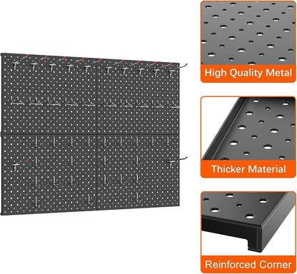 TORACK 4 PCS 12"x16" Metal Pegboard Panels - Image 5