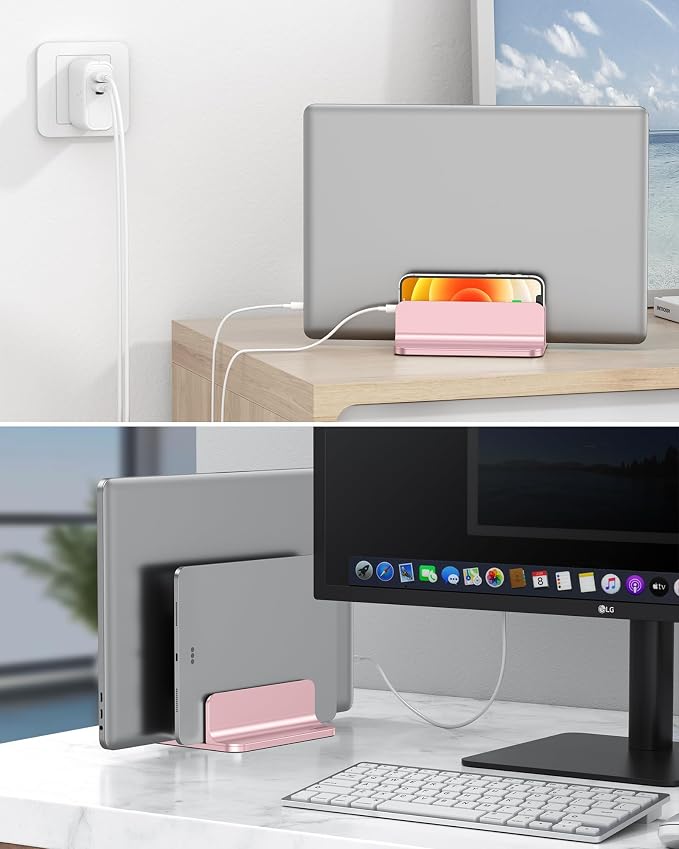 OMOTON Vertical Laptop Stand, Desktop Aluminum Mac Book Stand - Image 7