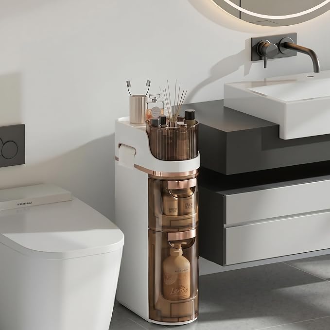 VECELO 2-Tier Slim Bathroom Storage Cabinet by VECELO