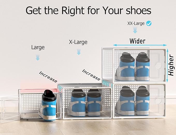 Kuject XX-Large Shoe Storage Boxes 12 Pack, Entryway & Under-Bed Storage - Image 3