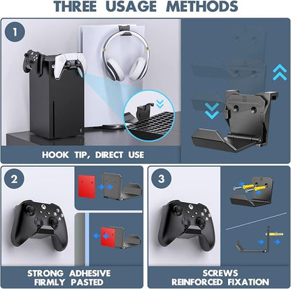Controller Wall Mount for PS5/PS4/Xbox/Switch Controller, Adhesive PS5 Headset - Image 3