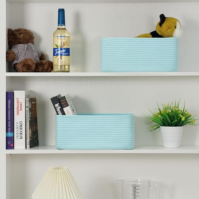 3-Pack Small Storage Baskets for Organizing | Woven Shelf Toy Basket | Rope - Image 5