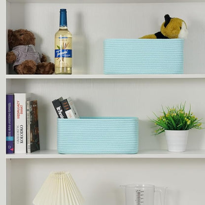 3-Pack Small Storage Baskets for Organizing | Woven Shelf Toy Basket | Rope - Image 5