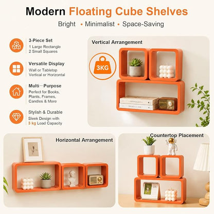 HJZALMI Floating Cube Wall Shelves, - Image 5