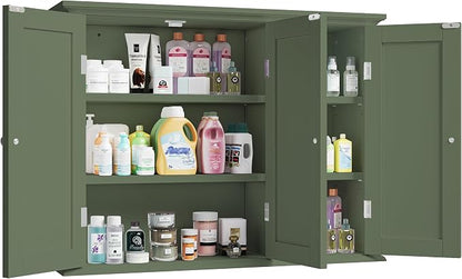 ChooChoo Laundry Cabinet with 3 Doors and Adjustable Shelves | 9.06"D x 31.1"W - Image 8