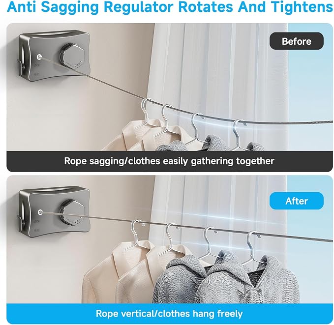Retractable Outdoor Clothes Line, Heavy Duty Clothes Drying Laundry Line Wall - Image 5