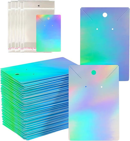 300pcs Holographic Earring Card Holder Paper Tags by KIUKIUO