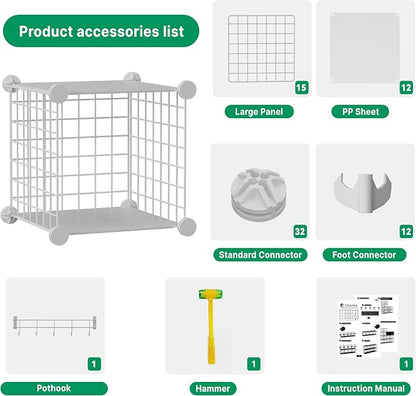Wire Cube Storage Organizer, 6 Cubes Converted into 7 Cubes, Sturdy Metal Grids - Image 6