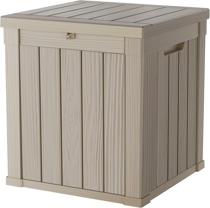 50 Gallon Deck Box, Resin Outdoor Indoor Waterproof Storage Box, Lockable by Kdymod