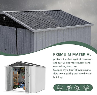 Metal Storage Shed, 10x8 Outdoor Storage Building, Large Backyard Sheds - Image 5