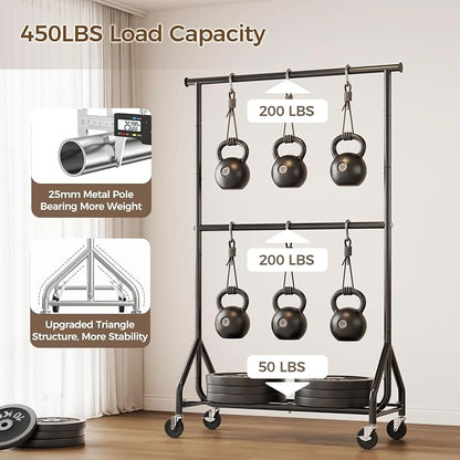 HYSEYY Heavy Duty Clothes Rack, Double Rod Clothing Rack - Image 8