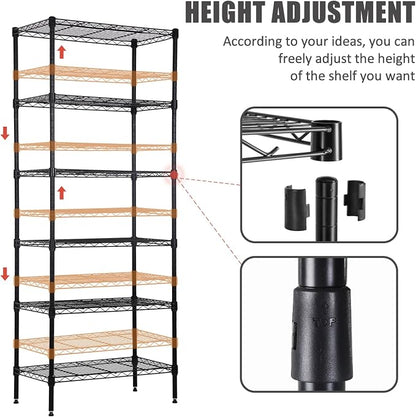NChanmar 6-Tier Wire Shelving Unit Storage Shelves Metal Shelves 60"x23"x13" - Image 4