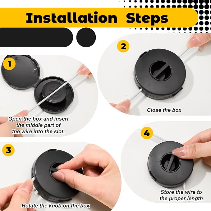 9 Pcs Charging Cord Organizer Black Portable Charger Cord Holder Round Storage - Image 5