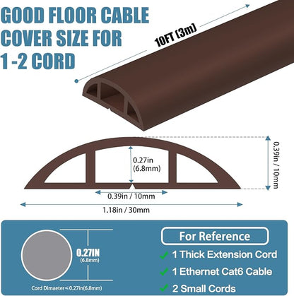 Floor Cord Covers for Wires 10FT Cable Hider Wire Cover Self Adhesive Cord - Image 2