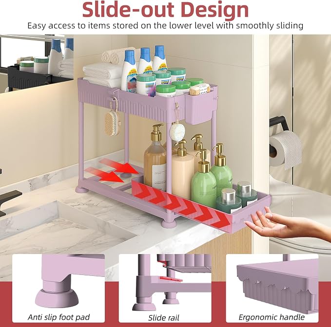 Sevenblue 4-Pack 2-Tier Under Sink Organizer - Image 3