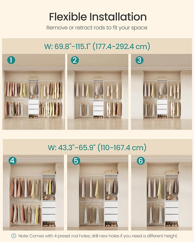 SONGMICS Closet System, Customizable Walk-In Closet Organizer System - Image 5