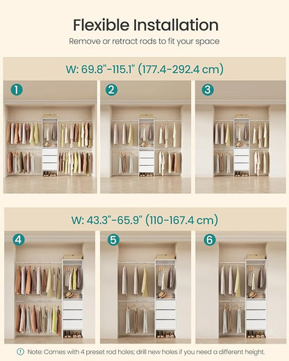 SONGMICS Closet System, Customizable Walk-In Closet Organizer System - Image 5