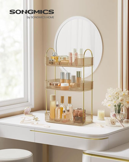 SONGMICS Makeup Organizer, 3-Tier Skincare Organizer Countertop, Customizable - Image 6
