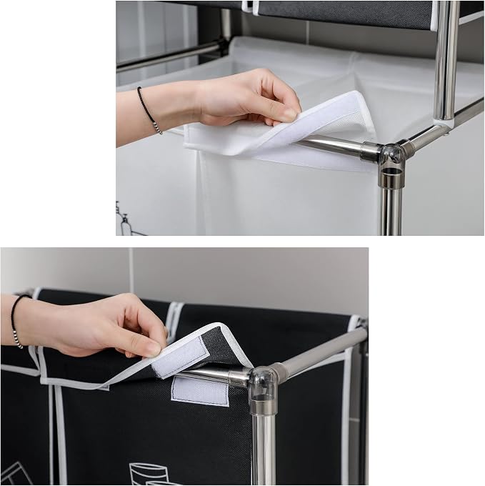 2 Tier Laundry Sorter with 4 Removable Bags - Image 7