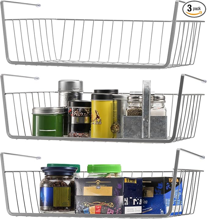 Jucoan 3 Pack Under Shelf Baskets by Jucoan