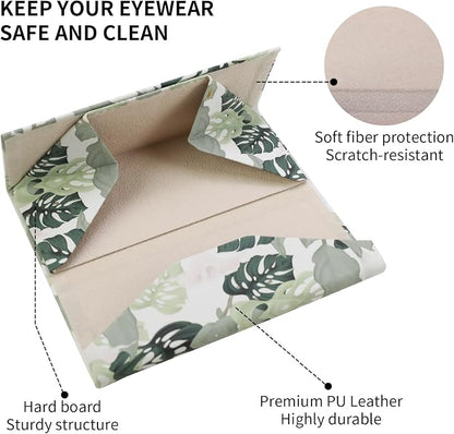 Foldable Glasses Case, Magnetic PU Leahter Sunglasses Case, Cute Hard Shell - Image 4