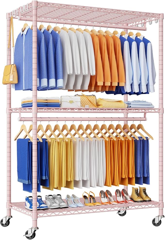 P8 Heavy Duty Clothes Rack（With Extended Width Design） Rolling Clothing Racks by UlifHome