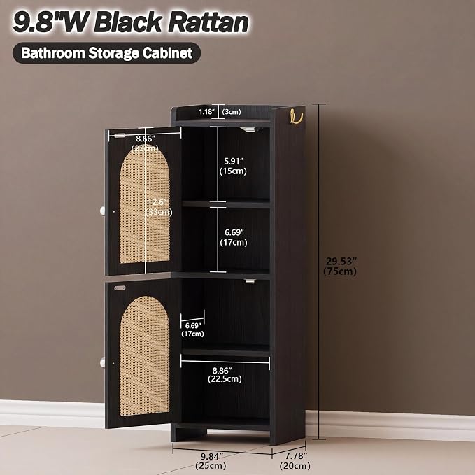 Arbuxzuy Rattan Bathroom Storage Cabinet - Image 2