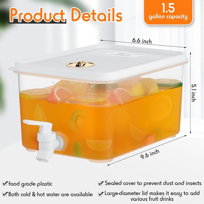 Domensi 2 Pack 1.5 Gallon Drink Dispenser - Image 2