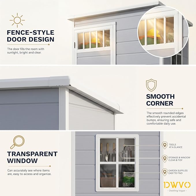 DWVO 5x3FT Outdoor Storage Shed - Image 3
