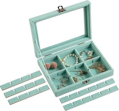 Frebeauty 24 Grid Earring Organizer, Small Velvet Jewelry Tray - Image 5